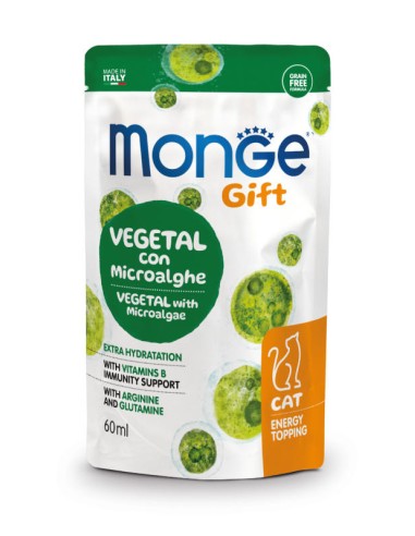 Monge Gift Energy Topping Cat Rośliny z mikroalgami 60 ml
