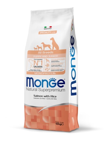 MONGE PUPPY SALMON WITH RICE 12KG