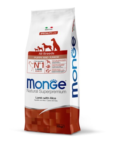 MONGE LAMB PUPPY WITH RICE 12kg