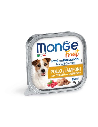 MONGE DOG FRUIT PATE WITH CHICKEN AND RASPBERRIES 100g