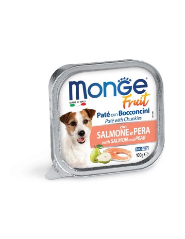 MONGE DOG FRUIT PATE WITH SALMON AND PEAR 100g