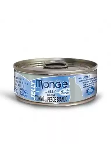 MONGE JELLY TUNA WITH WHITE FISH IN A JELLY 80G