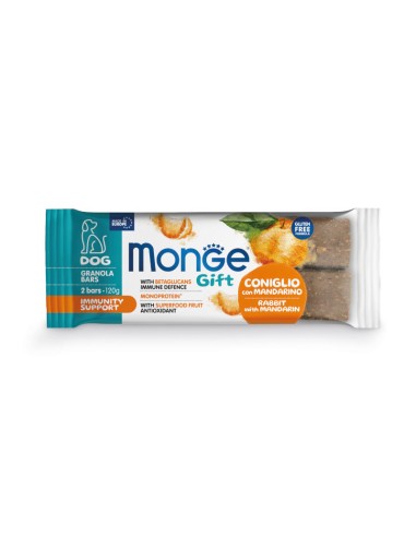 OUTLET Monge Gift Granola Bars Dog Adult Królik z mandarynką 120g