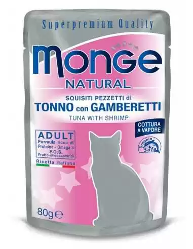 MONGE NATURAL TUNA WITH PRAWNS IN A GALLERY 80G