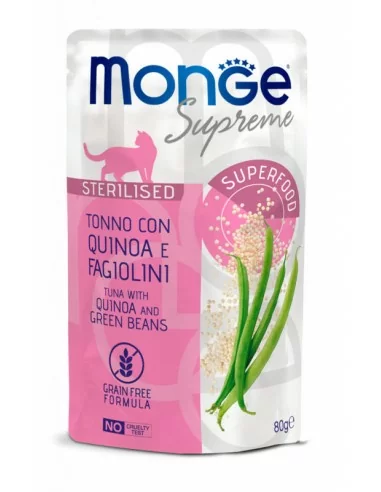Monge Supreme pouch Sterilised Tuna with quinoa and green beans 80g