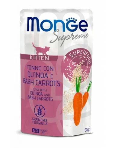 Monge Supreme pouch Kitten Tuna with quinoa and mini carrots 80g