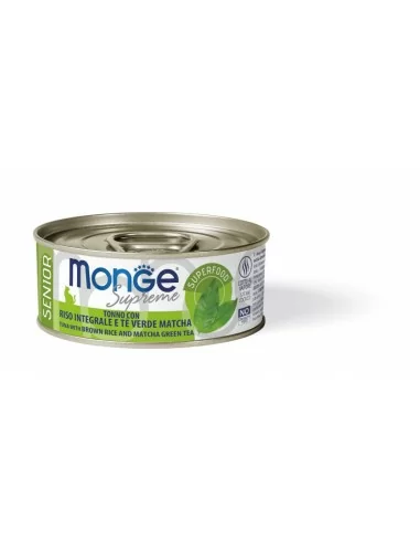 Monge Supreme can Senior Tuna with brown rice and Matcha green tea 80g