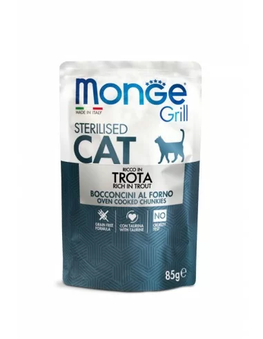 MONGE GRILL Cat Sterilised Pstrąg 85g
