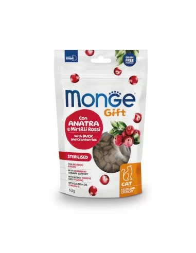 Monge Gift Filled and Crunchy Cat Sterilised Ente mit Cranberries 60g