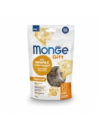 Monge Gift Filled and Crunchy Cat Adult Pork with cheese 60g