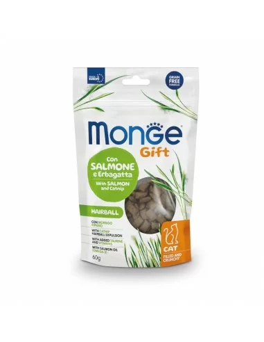 Monge Gift Filled and Crunchy Cat Hairball Salmon with catnip 60g
